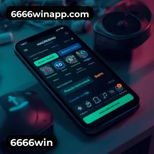 Tela de boas-vindas e lobby de jogos do aplicativo 6666win